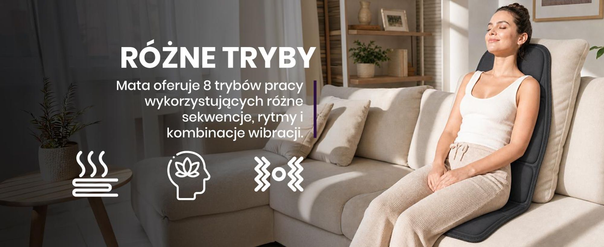 Mata Masująca na Fotel do Samochodu do Masażu Wibracyjna Podgrzewana SeatVibe