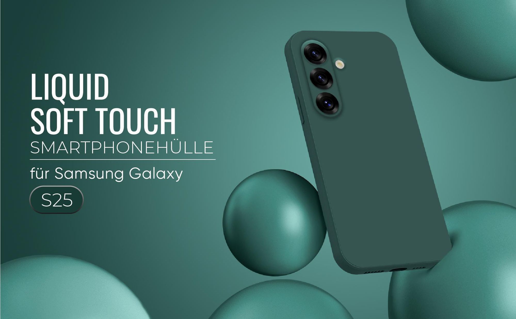 Liquid Soft Touch Smartphone Hülle in Grün für Samsung Galaxy S25