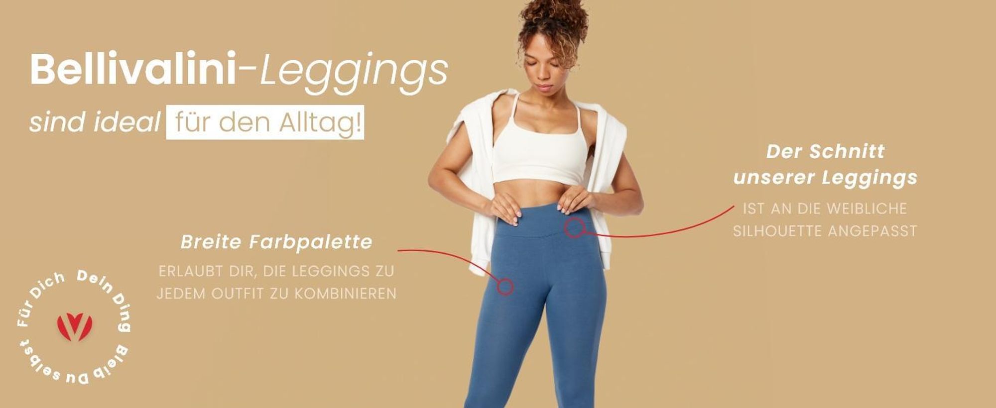 Bellivalini Damen Lange Leggings aus Viskose BLV50-147 (Orange, M)