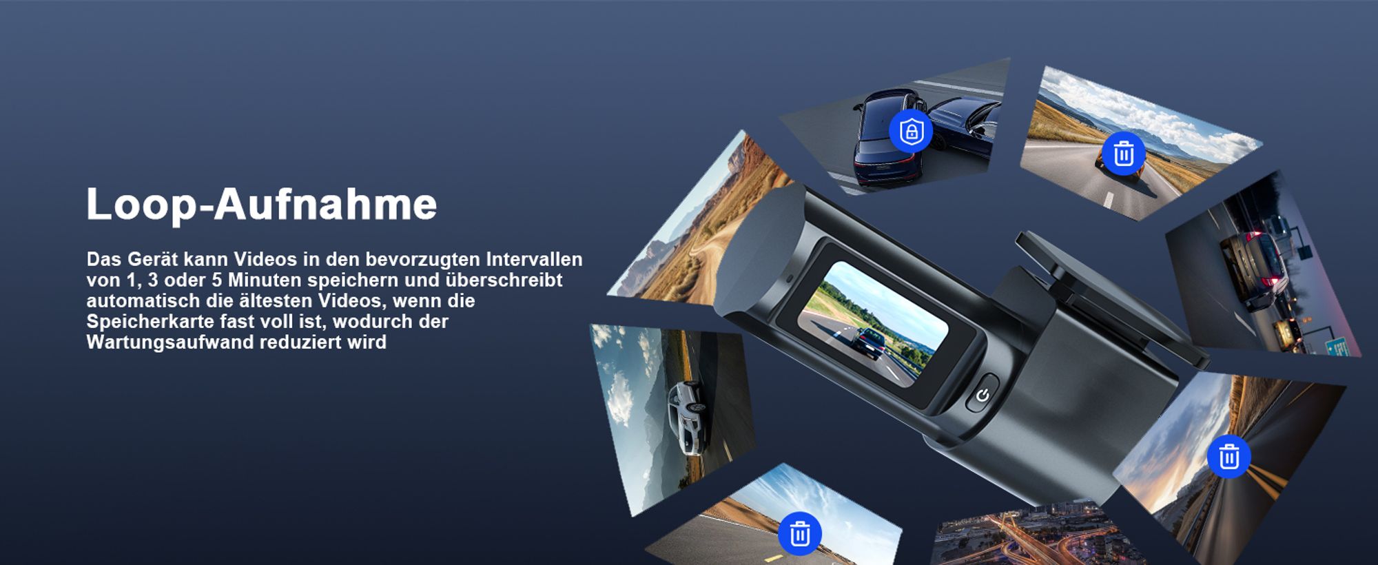 4K+1080P Dashcam Auto Vorne Hinten, Wi-Fi/APP Dual Auto Kamera mit Parküberwachung