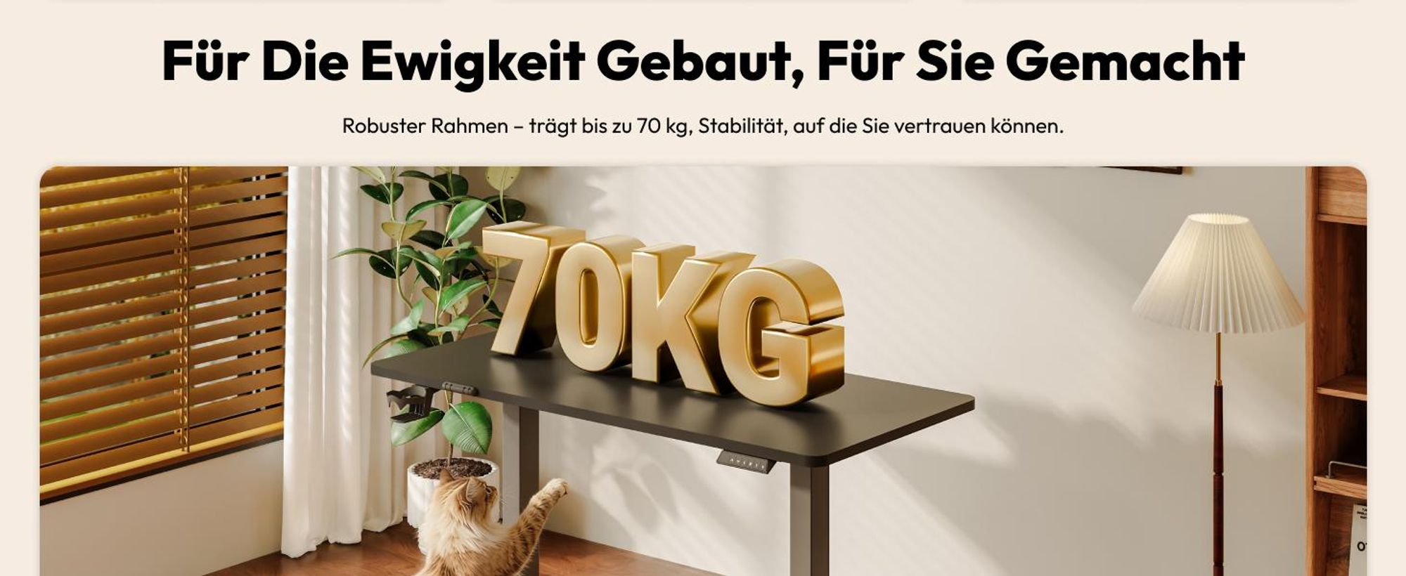 SANODESK QS1 Höhenverstellbarer Schreibtisch, EINTEILIGE TISCHPLATTE, 4 Memory-Funktion, 70 kg Tragkraft, Haken, Kabelmanagement, 110x54cm (Schwarz)