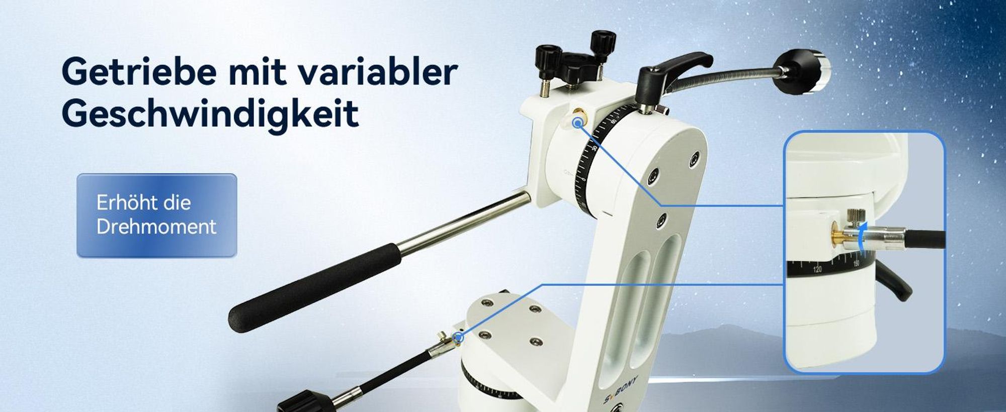 Svbony SV225 Azimutale Teleskop Montierung, Aluminium Alt/Az-Montierung mit Einstellbarer Winkel CNC Hohlstruktur, Teleskopzubehör