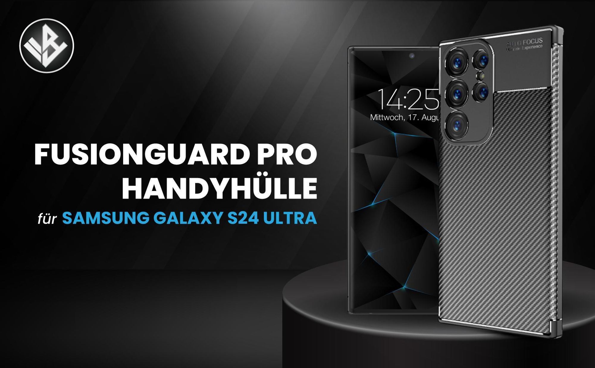 Schwarze ergonomische Schutzhülle für das Samsung Galaxy S24 Ultra