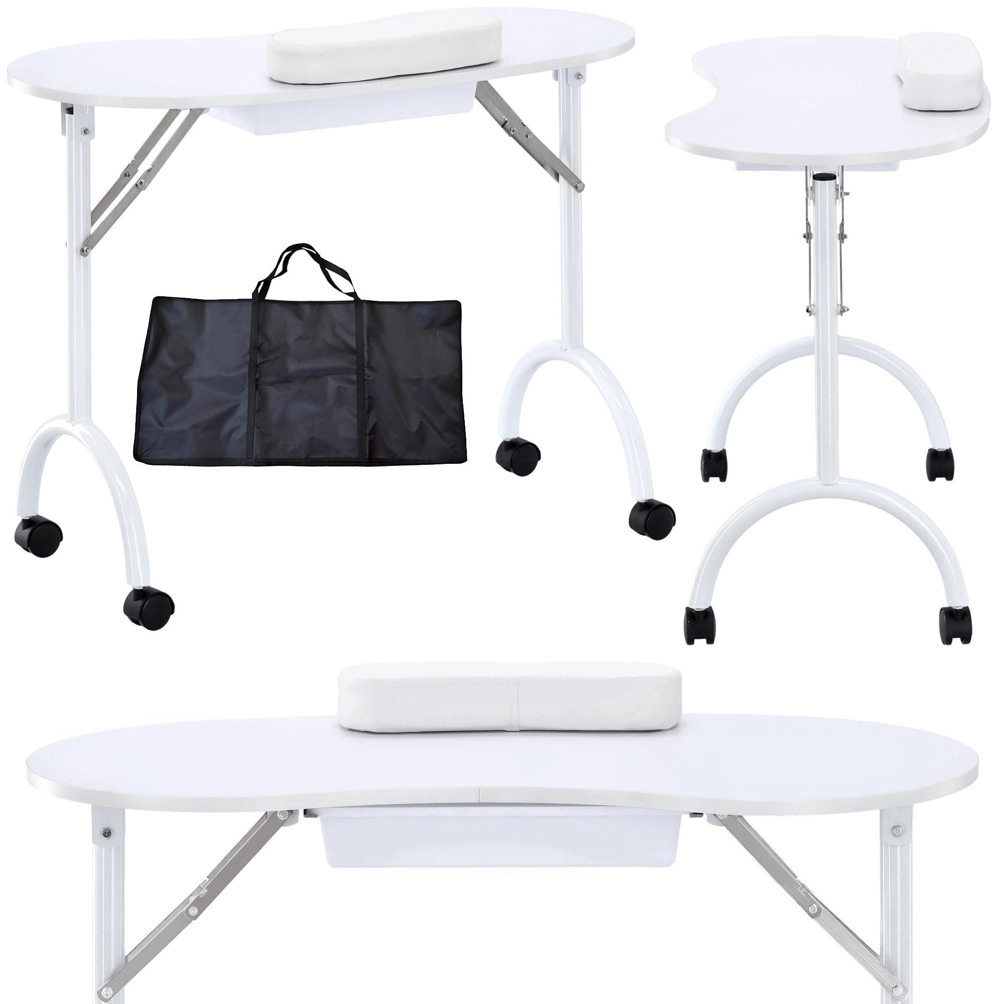 Bureau pliant table cosmétique pour manucure mobile blanc