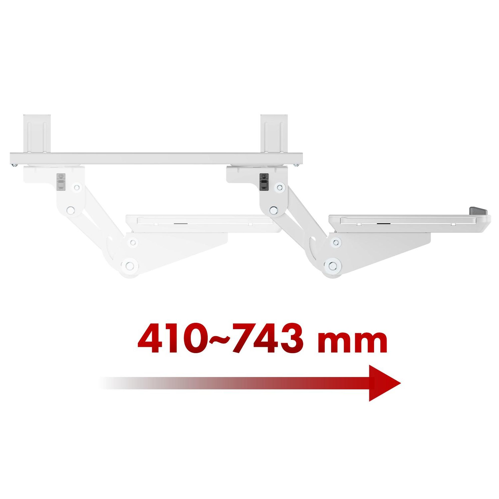 Maclean Untertisch-Tastaturablage verstellbar max. 5kg weiß MC-156 W