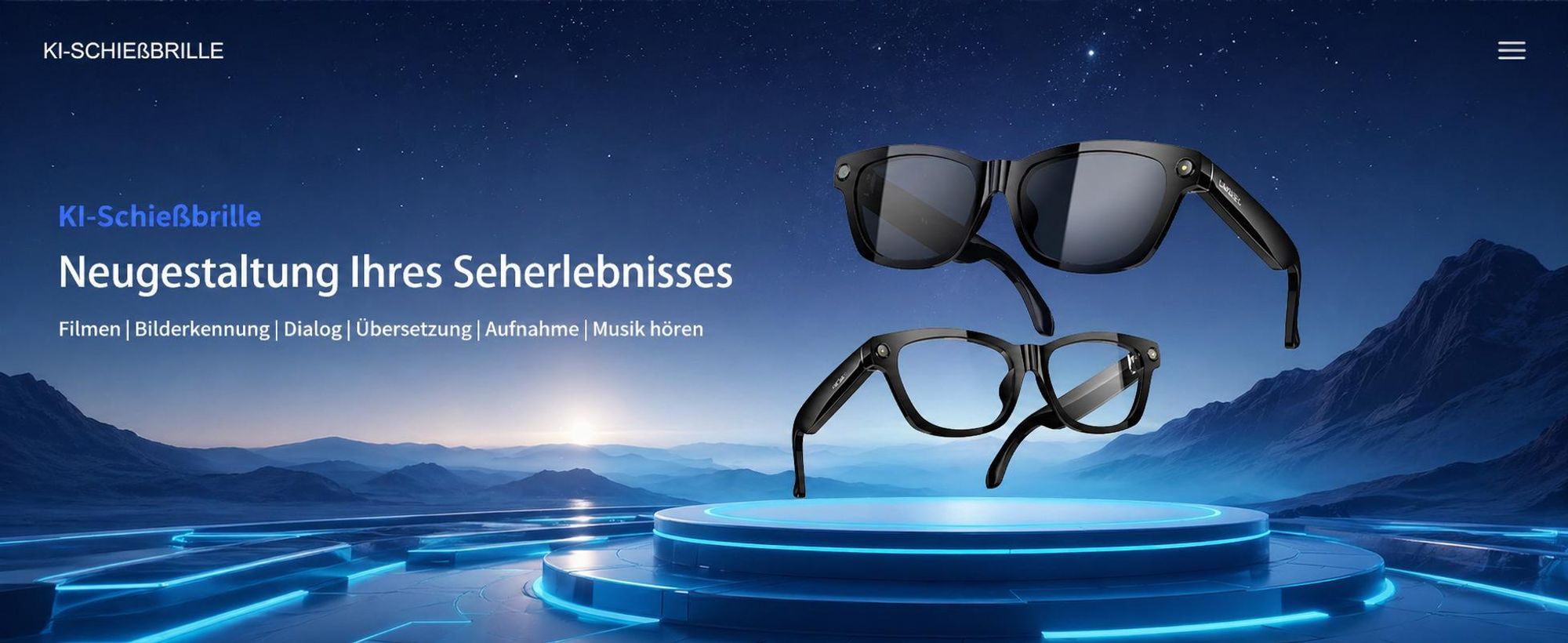 Lunettes connectées Blackview BV100 avec assistant IA, appareil photo 8 Mpx et audio ouvert - Bluetooth 5.4, 51 h d'autonomie en musique, mains libres, IP54