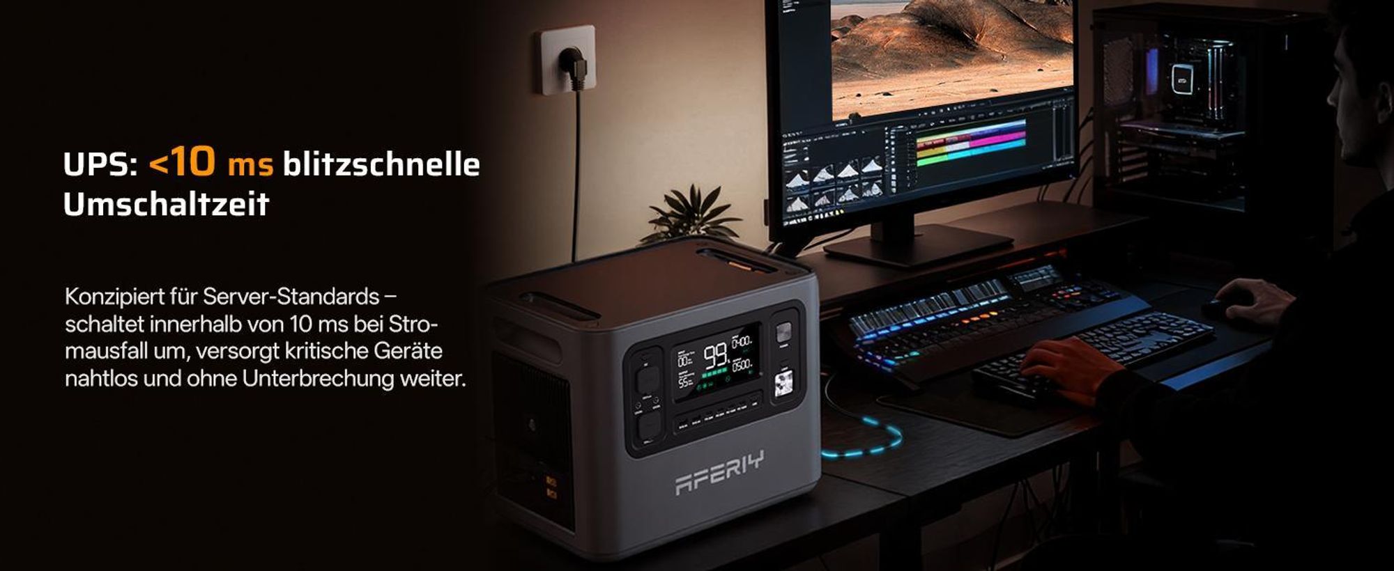 AFERIY AF-P280-B Erweiterungsbatterie 2048Wh LiFePO4 für P280 Powerstation, Erweiterbar bis 10240Wh