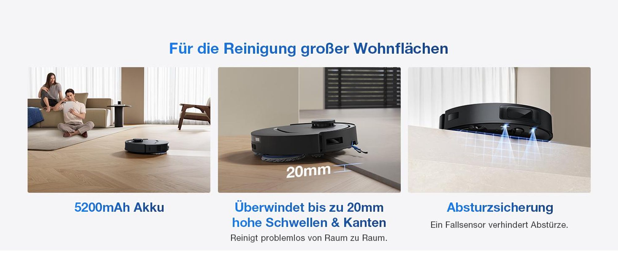 ECOVACS DEEBOT T30e Omni Staubsauger Roboter mit Wischfunktion, 25.000 Pa, ZeroTangle 3.0 Anti-Verheddern, 75°C Moppwäsche, Saugroboter, Schwarz