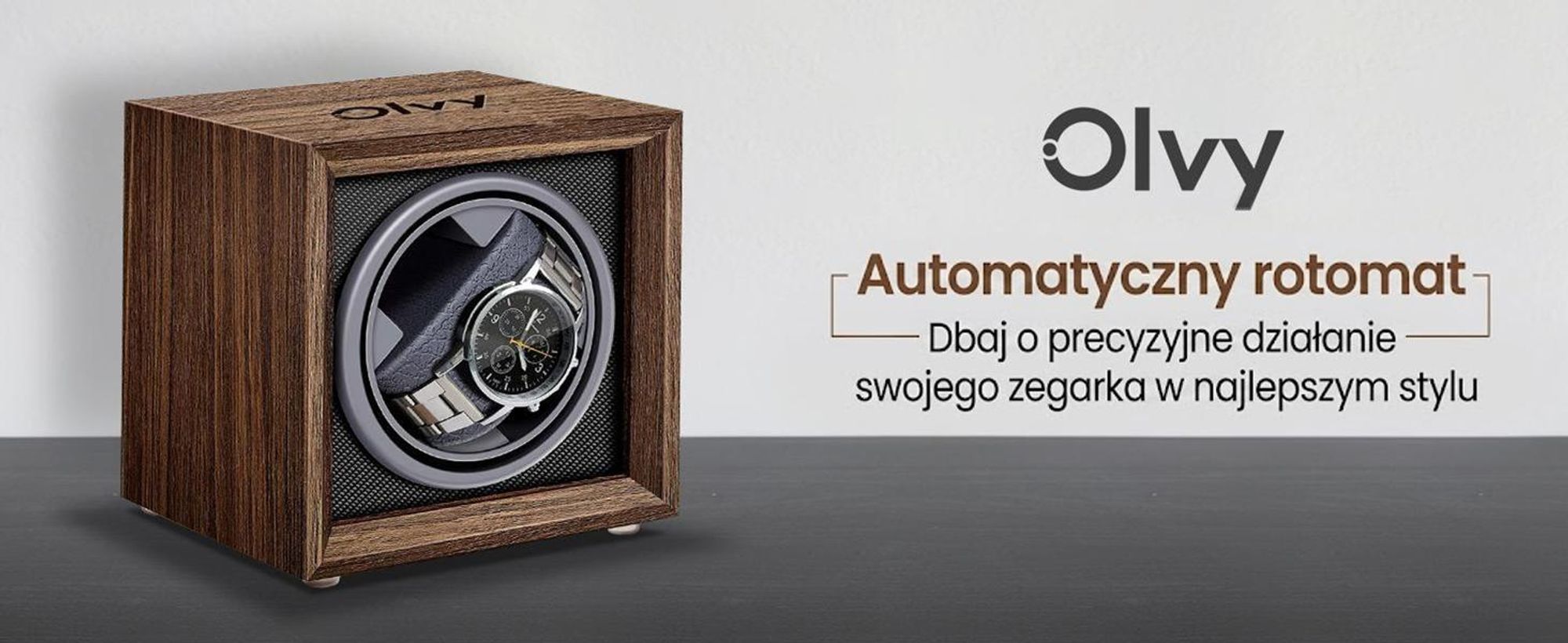 Olvy Drewniana nawijarka do zegarków automatycznych, wyjątkowo cichy silnik, nawijarka do zegarków automatycznych, automatyczna nawijarka do 1 zegarka, nawijarka do zegarków