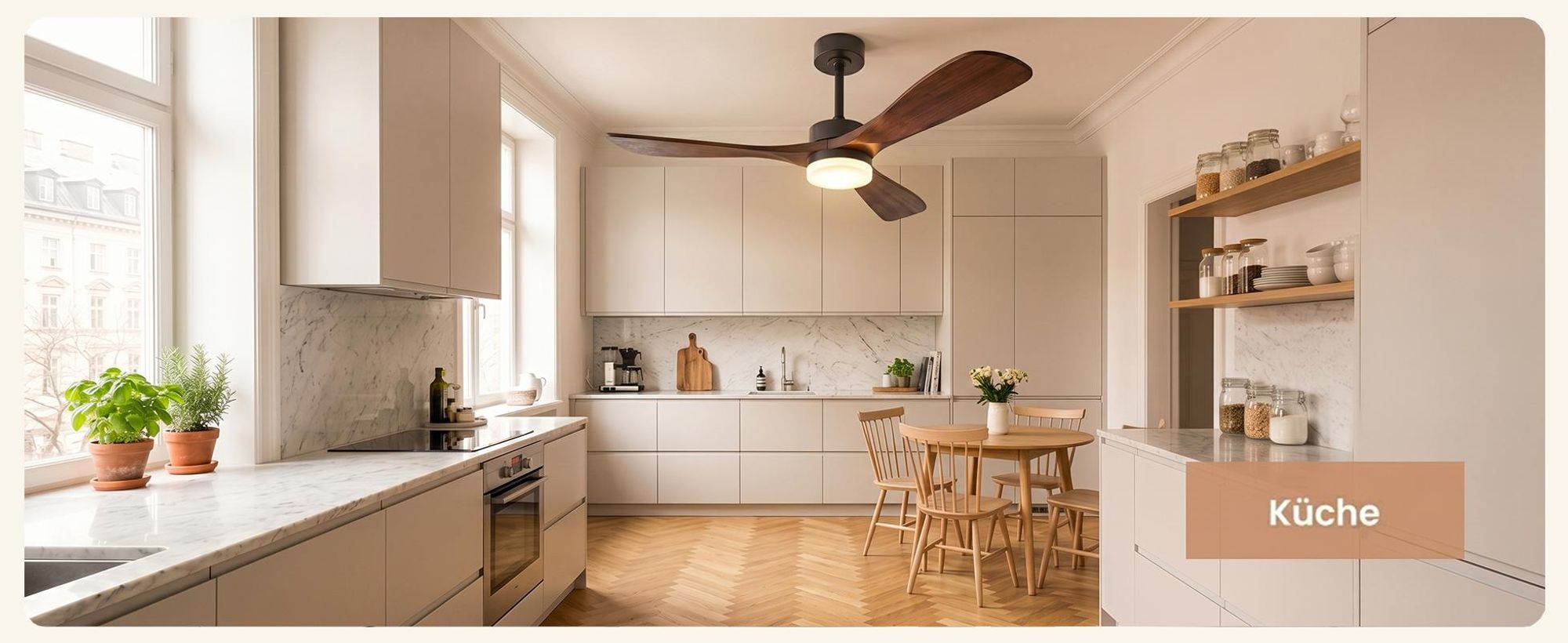106cm Deckenventilator mit Beleuchtung, 3 Holz Flügeln, Reversible DC Motor, 3 Farbtemperatur Dimmbar, 6 Stufen, APP-Steuerung & Fernbedienung