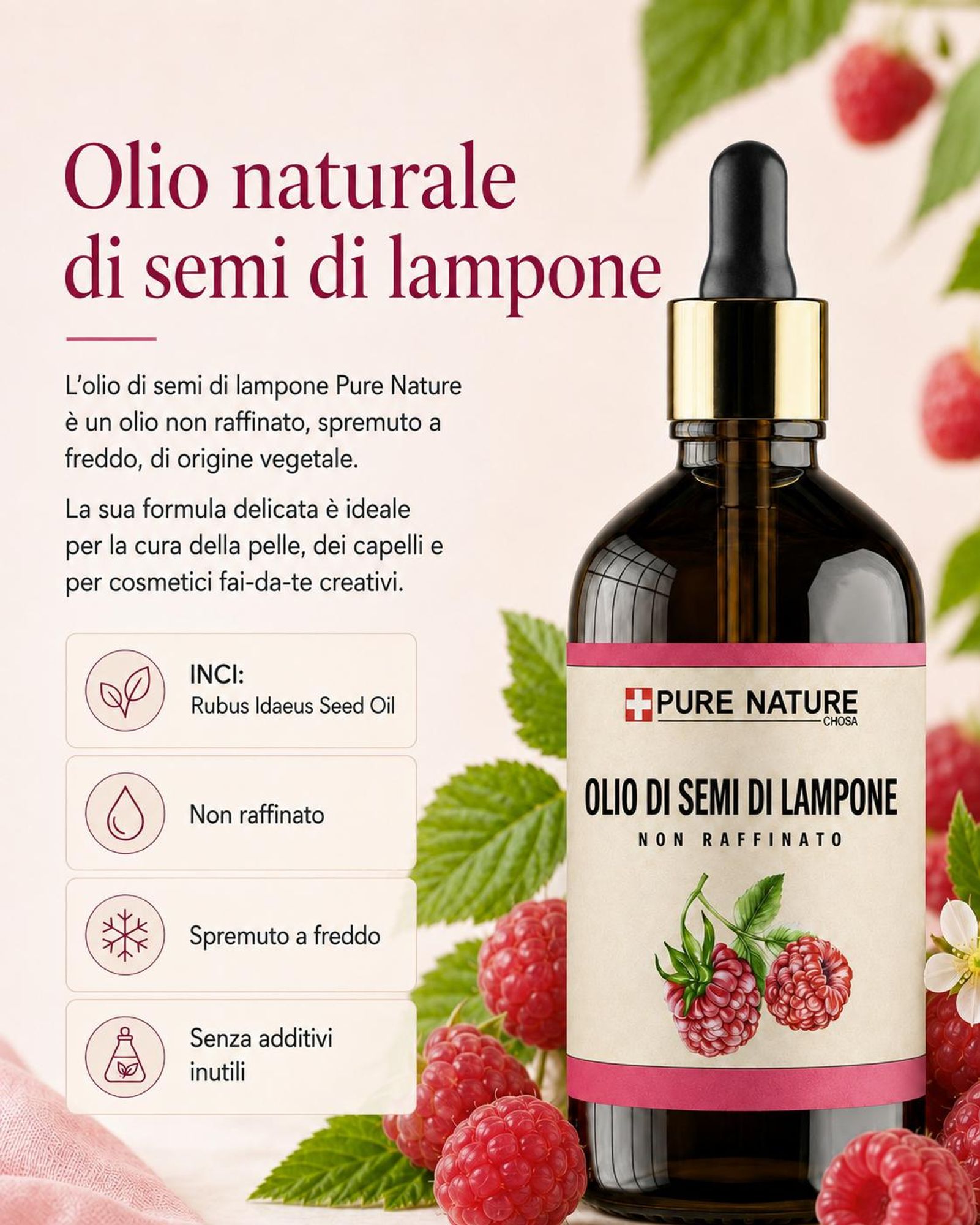 Semi di lampone spremuti a freddo