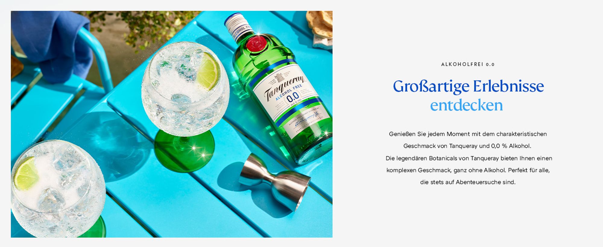 Tanqueray 0,0%, alkoholfreie, zuckerfreie Gin-Alternative, 700ml Einzelflasche