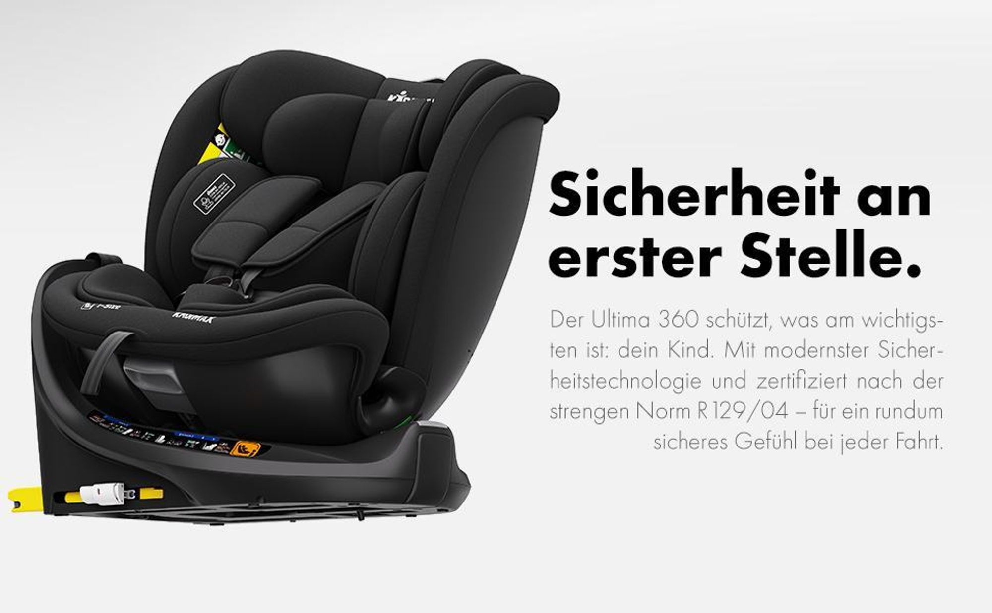 Kidimax® Ultima 360 i-Size Kindersitz 40–150 cm (0–12 Jahre), ECE R129/04, drehbar, mit Isofix & Top Tether, Gruppe 0+/1/2/3, 5-Punkt-Gurt, Blau