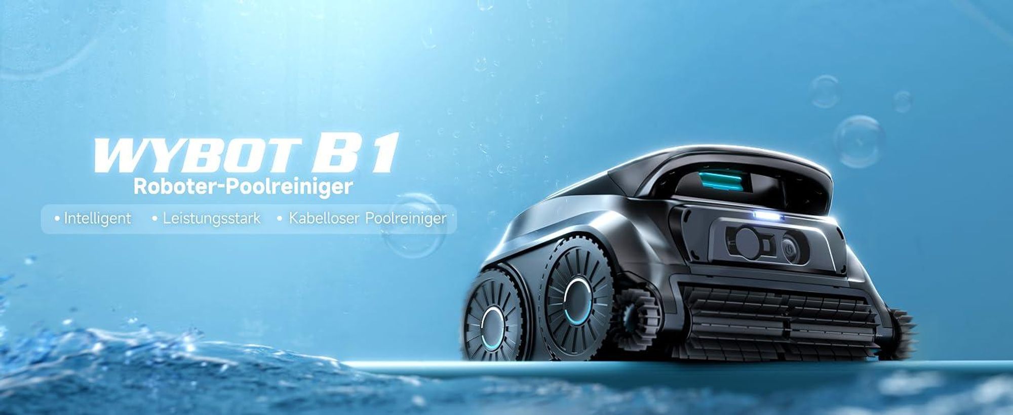 WYBOT OS600: Kabelloser Poolroboter, 6,5kg leicht, 120 Min Laufzeit, 180μm Filter, App-Steuerung