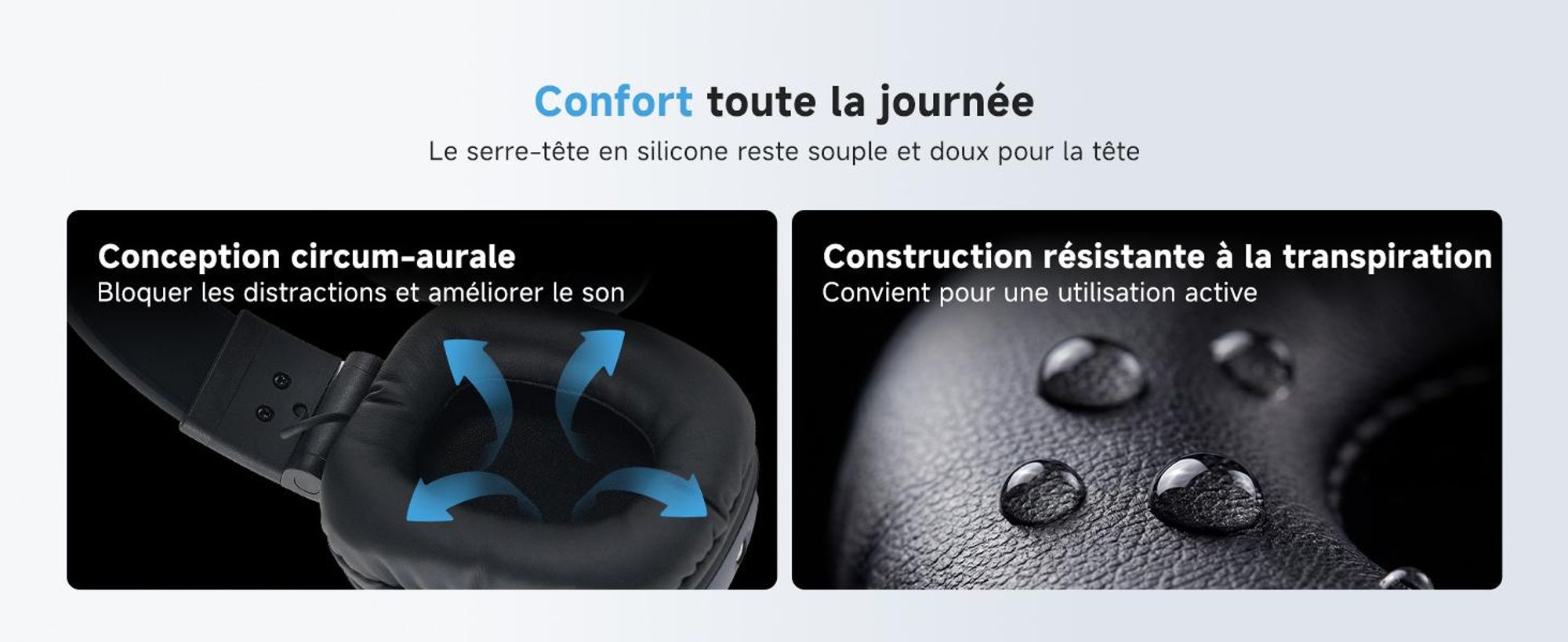 Casque Retekess TA003P-TA004S pour le fitness en groupe, le yoga, en mode mains libres, qualité audio hi-fi, autonomie de 12 heures, oreillettes réglables, adapté à la « silent disco »