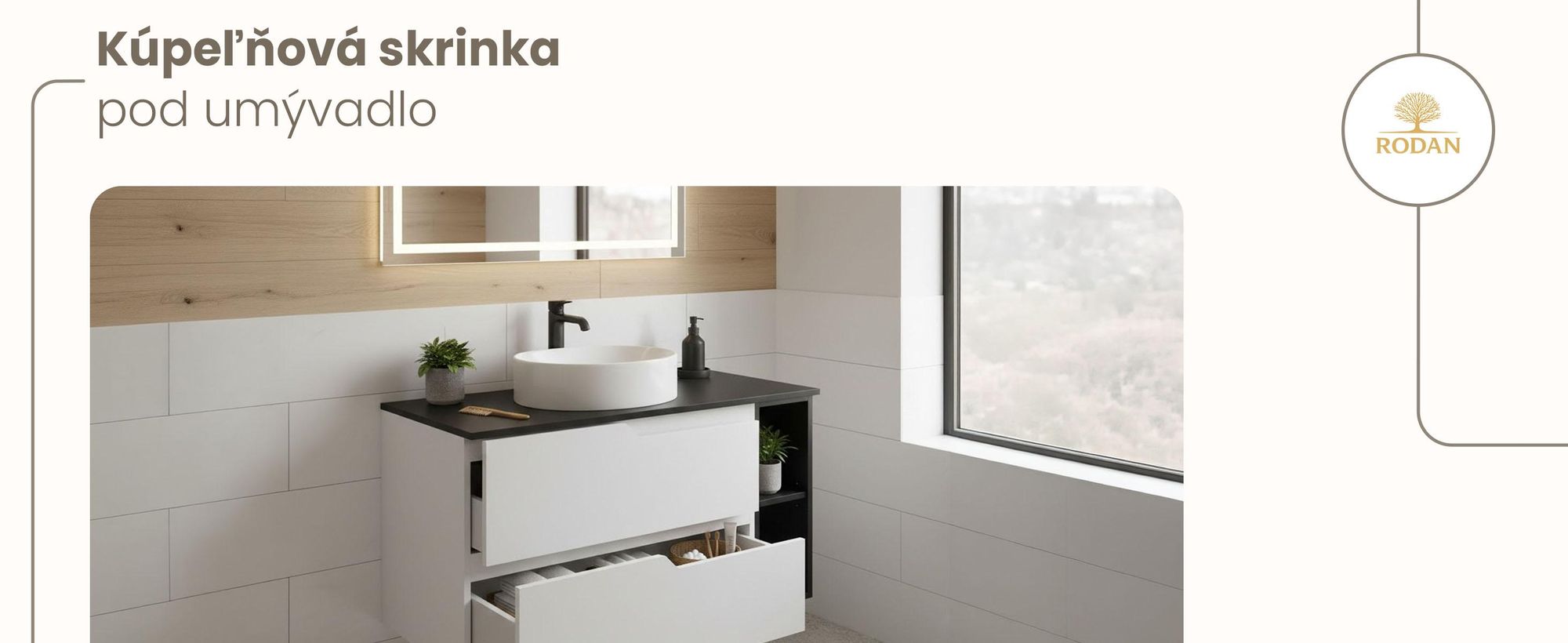 RODAN, moderná skrinka pod umývadlo, skrinka do kúpeľne, kúpeľňový nábytok, kúpeľňová skrinka