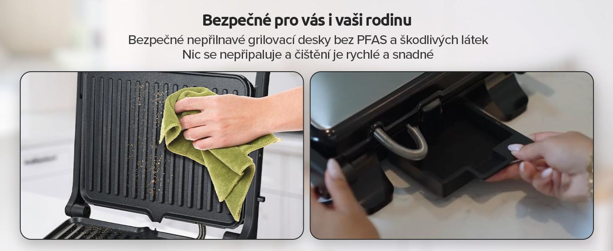 Kontaktní gril Olvy XXL 2000W - sendvičovač pro 4 sendviče, panini maker se 7 programy, stolní gril s displejem, bez PFAS, nastavitelný do 230°