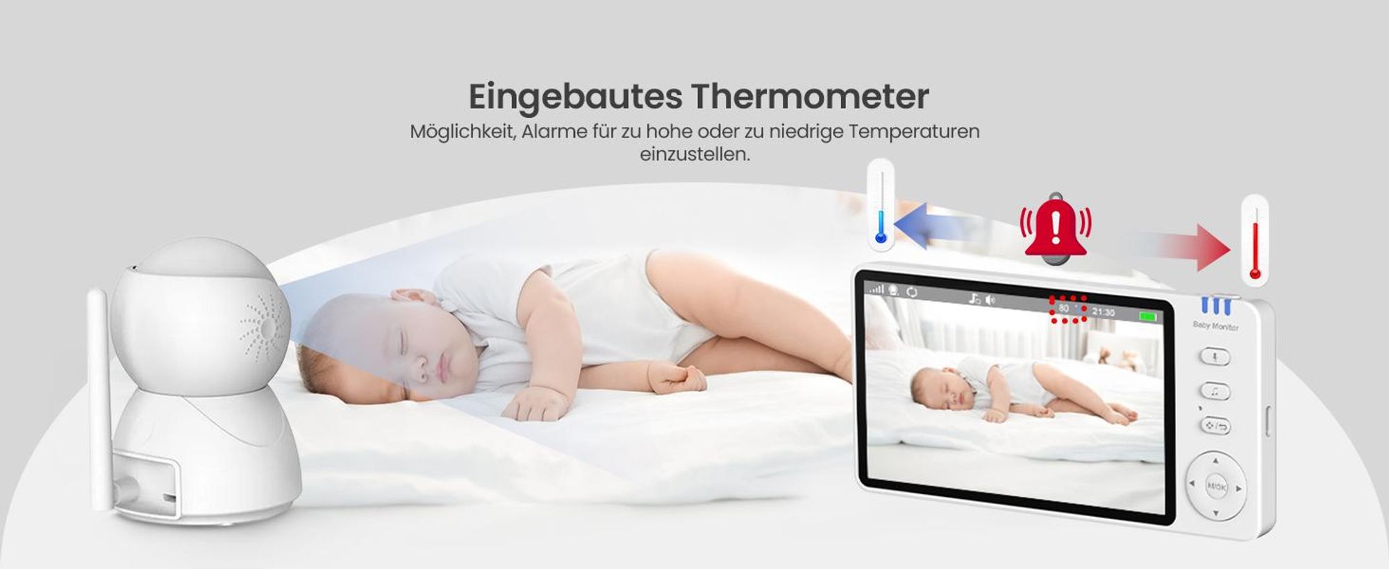 Extralink Reya Babyphone MO570 mit 5-Zoll-Monitor, VOX, 2,4 GHz