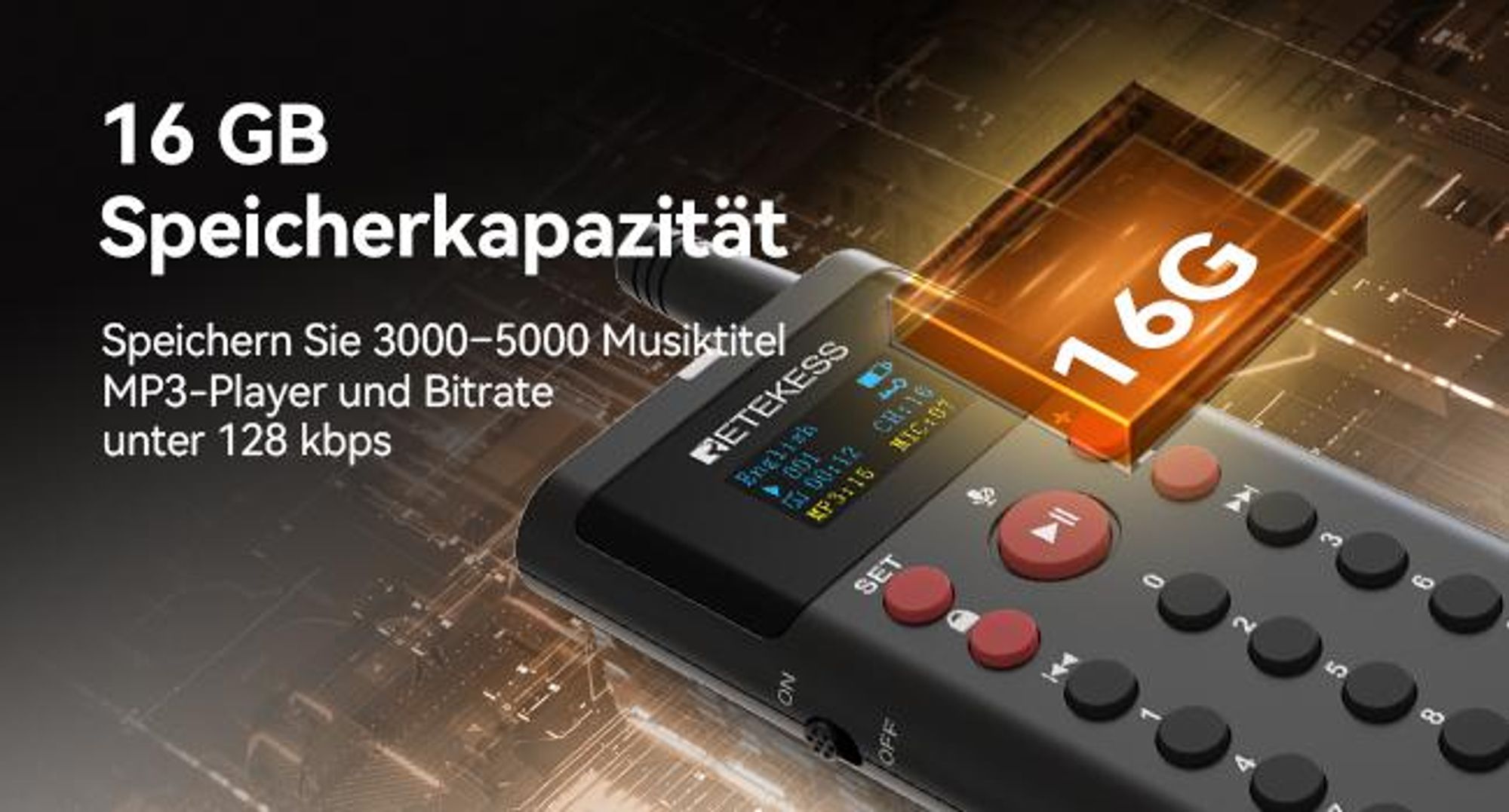 Retekess TT127 Tour Guide System, Selbstgeführtes Toursystem, 200 Meter, 41 Sprachen, 3 Modi, 16GB, mit TT123-Mikrofon, für Museen, Reisen, Kirche
