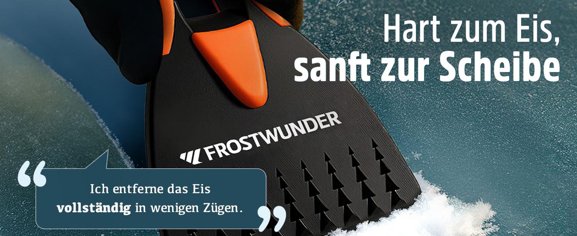FROSTWUNDER Eiskratzer Auto [ Germany] – 100 % recycelter Auto Eiskratzer – Unschlagbarer Scheibenkratzer Auto – Stabiler Autoscheiben Kratzer