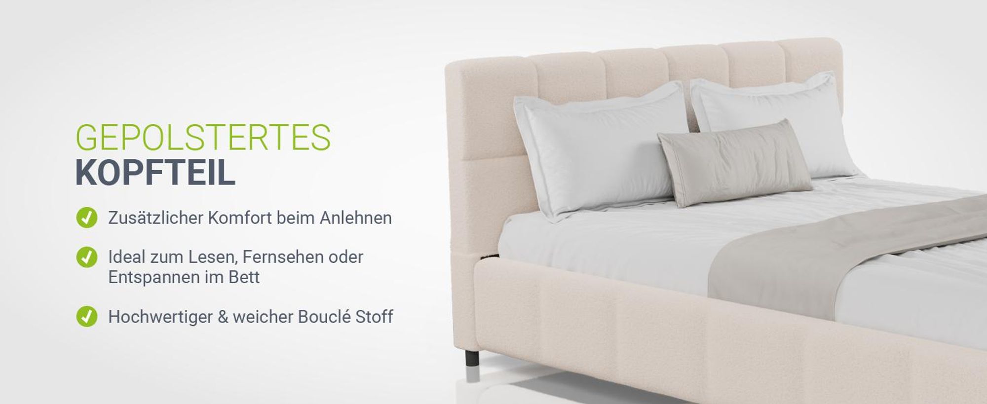 Juskys Polsterbett Florenz 140 x 200 cm mit Matratze, Bouclé, Bubble Design & modern – Beige