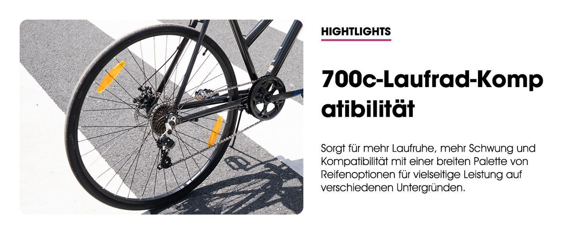 HILAND Cityrad 700C Herren Damen Student Aluminiumlegierung Pendler Stadtfahrrad, 7-Gang, mit Schutzblechen, Gepäckträger, Mechanische Scheibenbremse