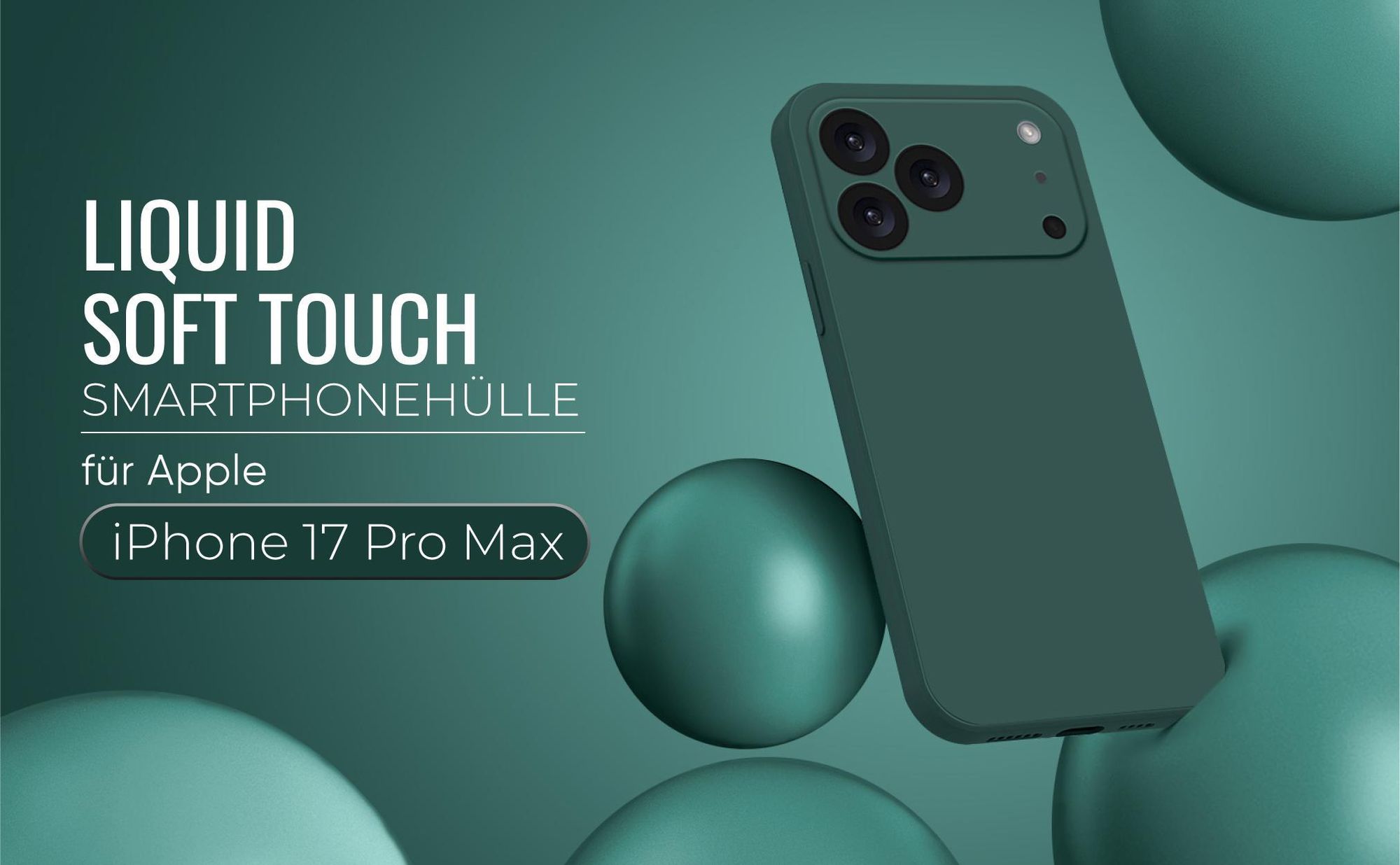 Liquid Soft Touch Smartphone Hülle in Grün für Apple iPhone 17 Pro Max