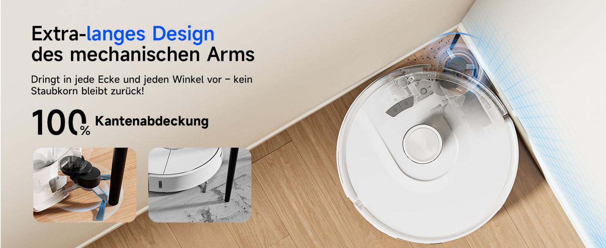 Staubsauger Roboter R11 mit 20000Pa Saugkraft, Wischfunktion, 200min Laufzeit, LDS-Navigation, All-in-1-Entleerungsstation und Anti-Wickel-Bürste