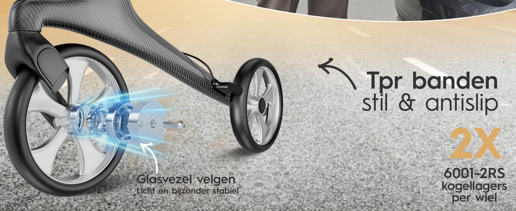 ELONEO Carbon rolstoel, inklapbaar en lichtgewicht, met zitplaats, lichtgewicht reiskruk, ultralicht, grijs - maat M