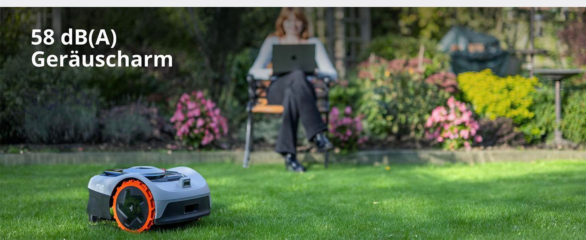 Navimow i105E+Garage S, Mähroboter ohne Begrenzungskabel, Empf. 500 m², Max. 600 m², RTK+Vision Rasenmäher Roboter , Igelschutz Rasenroboter