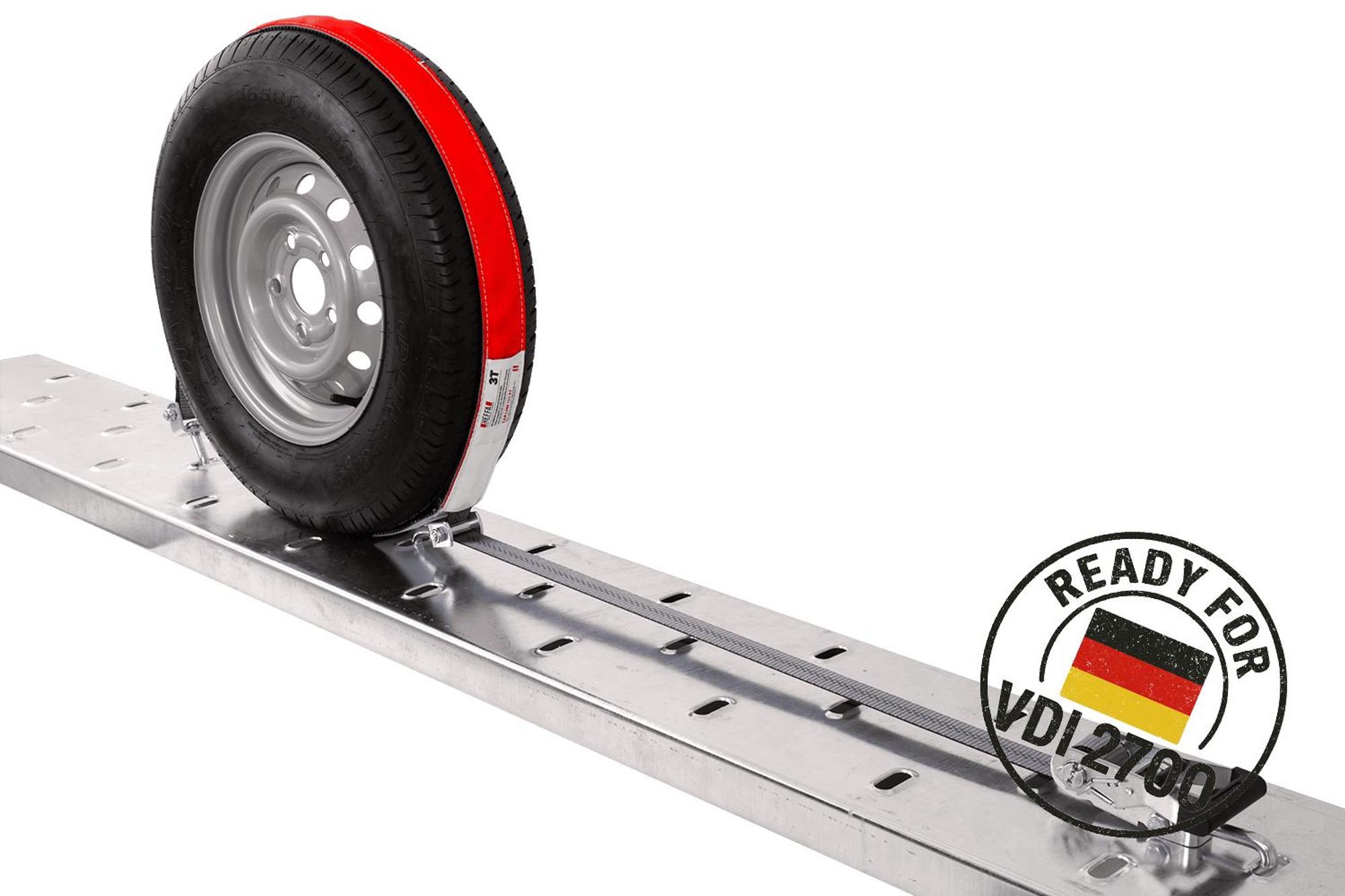 4er Set HEFFA Radsicherungsgurte 2,8m 35mm 3t VDI 2700 Autotransport Transportgurte Abschleppwagen Grip-Schutzhülle