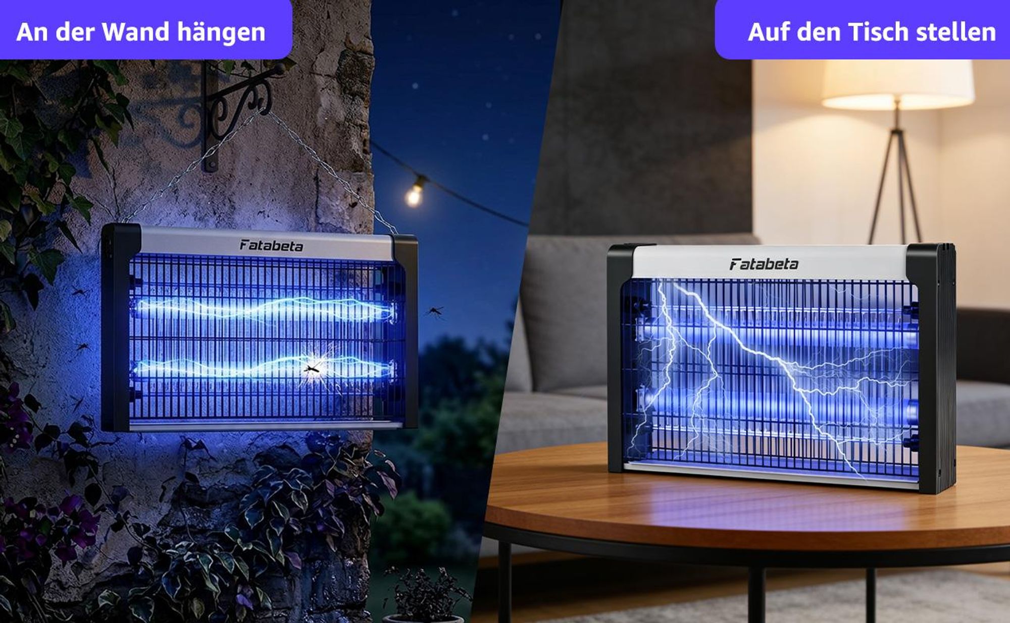Mit Aufhängekette - für Innen- und Außenbereiche