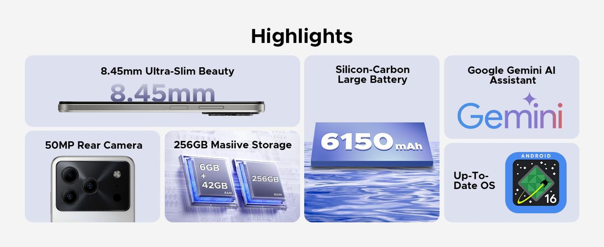 DOOGEE Note56 Plus, smartphone, Android 16, 6,56" displej s obnovovací frekvencí 90 Hz, baterie 6150 mAh, 48 GB RAM + 256 GB úložiště, 4G, 50 MP fotoaparát, NFC, čtečka otisků prstů, rozpoznávání obličeje, bez smlouvy