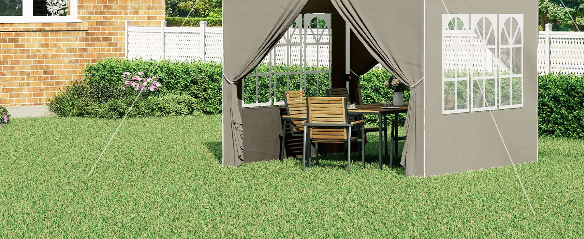 Outsunny Pavillon ca.2,5x2,5m, wasserabweisend Stabil Winterfest Pop-up Faltpavillon, UV Schutz 50+