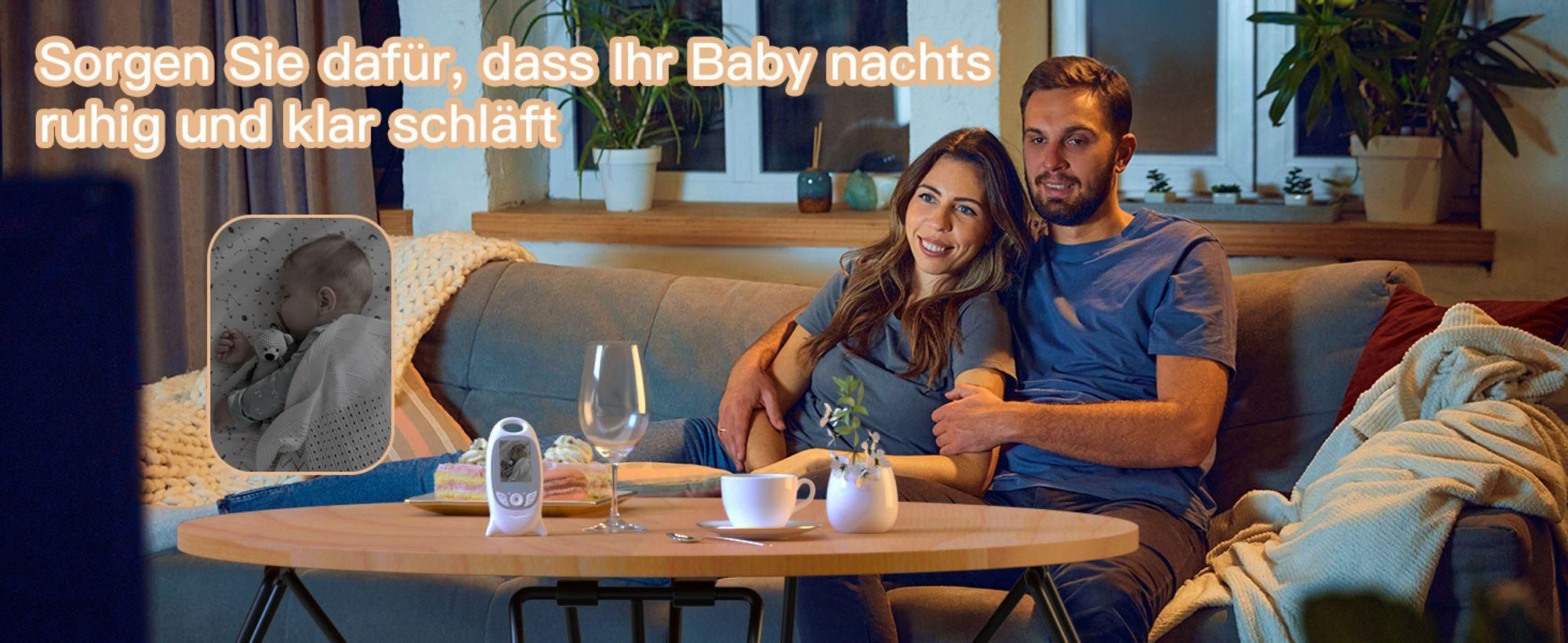Babyphone mit Kamera 2 Zoll Vox-Funktion Temperatursensor Nachtsicht-Video-Babyfon Intelligentes Standby Baby Monitor Gegensprechanlage