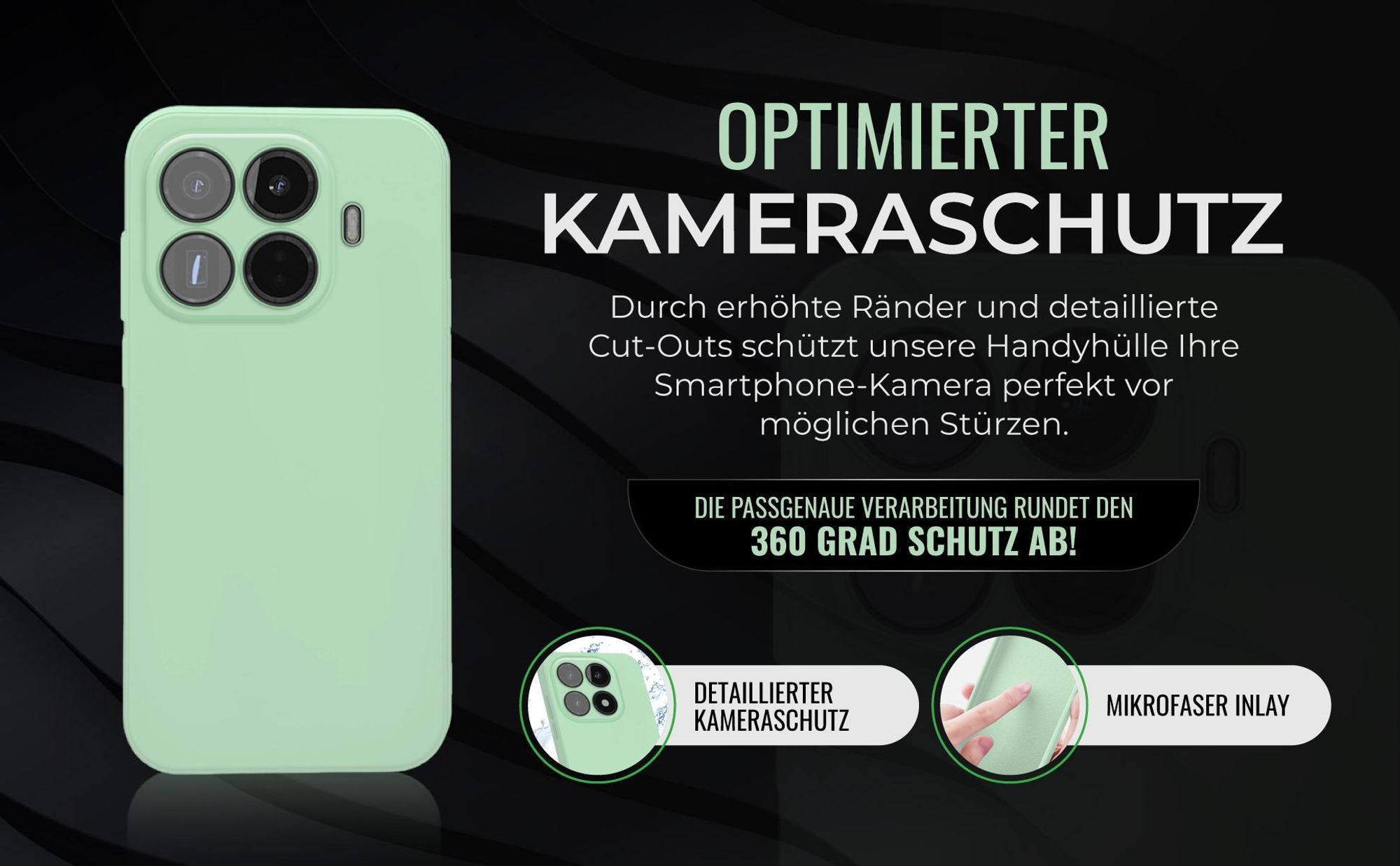 Handyhülle in Türkis für Xiaomi 15T in detailliertem Kamera Cutout