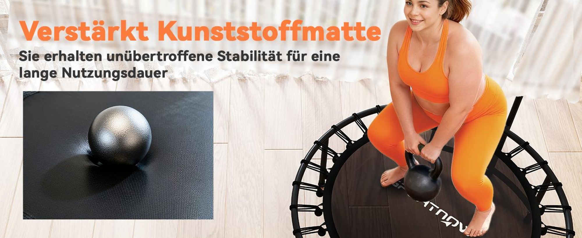 SPORTNOW Fitness Trampolin klappbar Ø102 cm Mini Trampoline mit Haltegriff