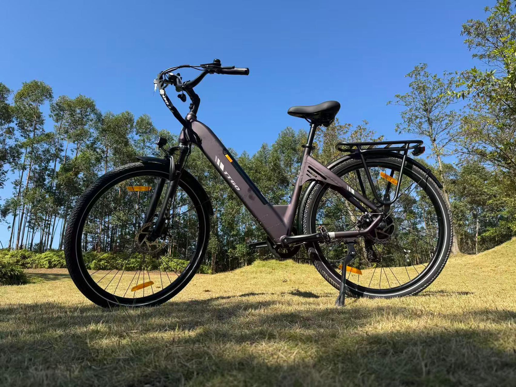 28'' 18Ah Pre-mium Elektrofahrrad E-Bike Pedelec 7Gang E-MTB E-Citybike, Elektrofahrrad 25KM/H für Damen und Herren ab 170 cm Wasserdicht dunkellila