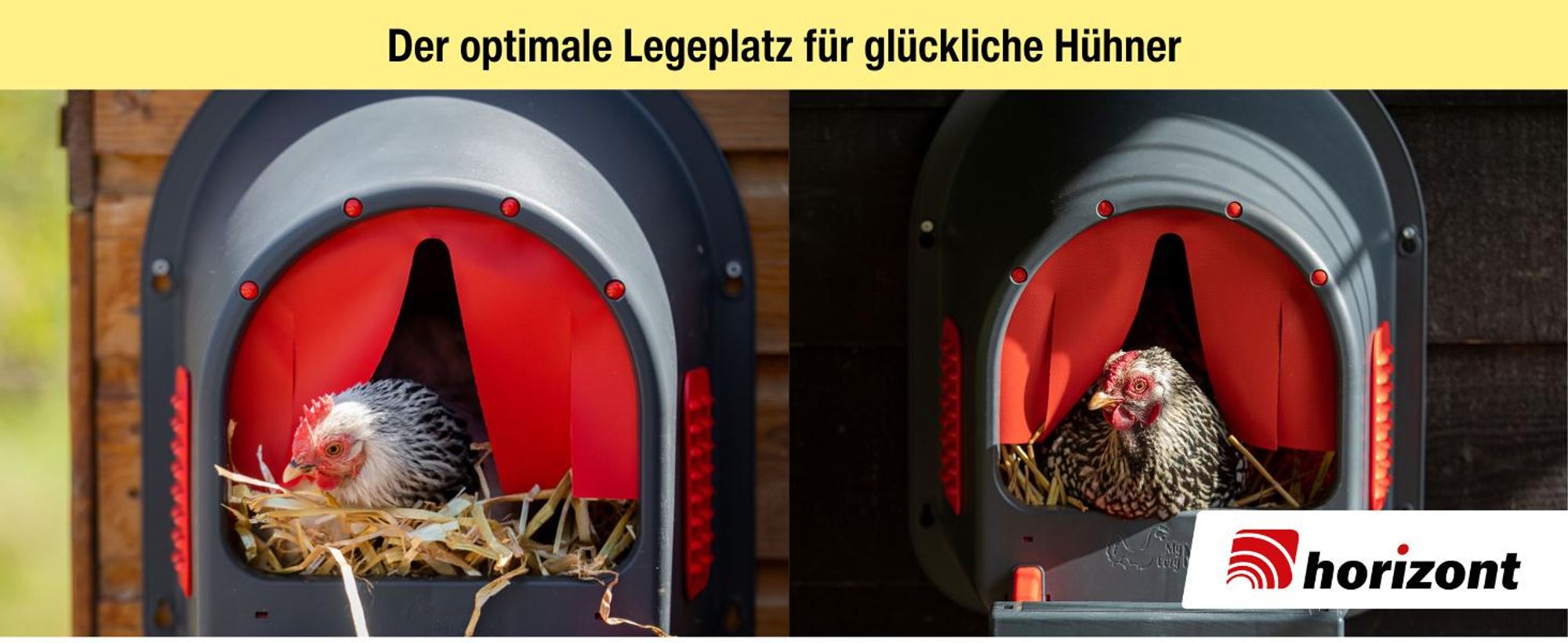 MyCozyNest Legenest für Hühner aus Polypropylen – Hühnernest mit Verdunkelung & Belüftung – Grün/Schwarz, 2er Set
