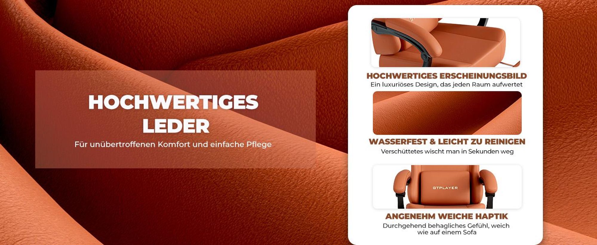 GTPLAYER Gaming Stuhl Ergonomischer Gaming Sessel Schreibtischstuhl Bürostuhl mit Stoffoberfläche Federsitzkissen, Verbindungsarmlehnen, mit Fußstütze