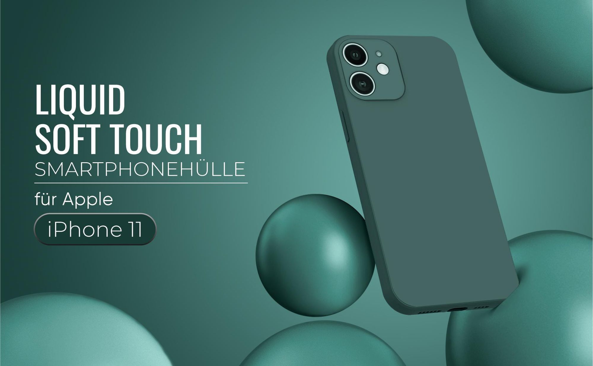 Liquid Soft Touch Smartphone Hülle in Grün für Apple iPhone 11