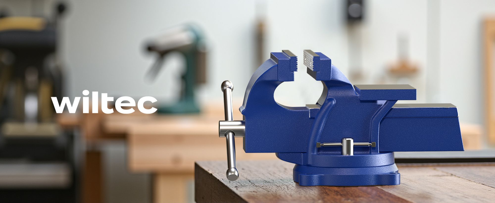 Wiltec Schraubstock Light Duty 100 mm Klemmbacke, Spannwerkzeug mit Amboss für leichte Beanspruchung für Werkbank