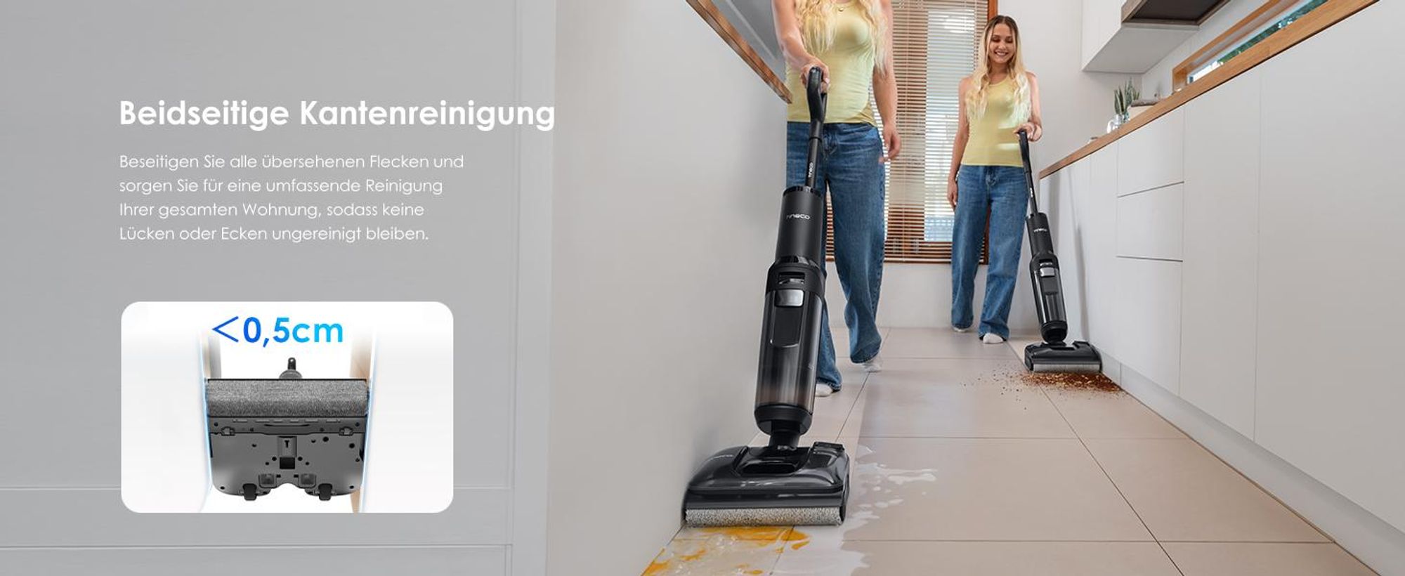 Tineco FLOOR ONE Switch S7 Stretch 5-in-1 Nass-Trockensauger & Akkusauger Set, FlashDry, Anti-Tangle, 50 Min. Laufzeit Multifunktionaler Bodenreiniger