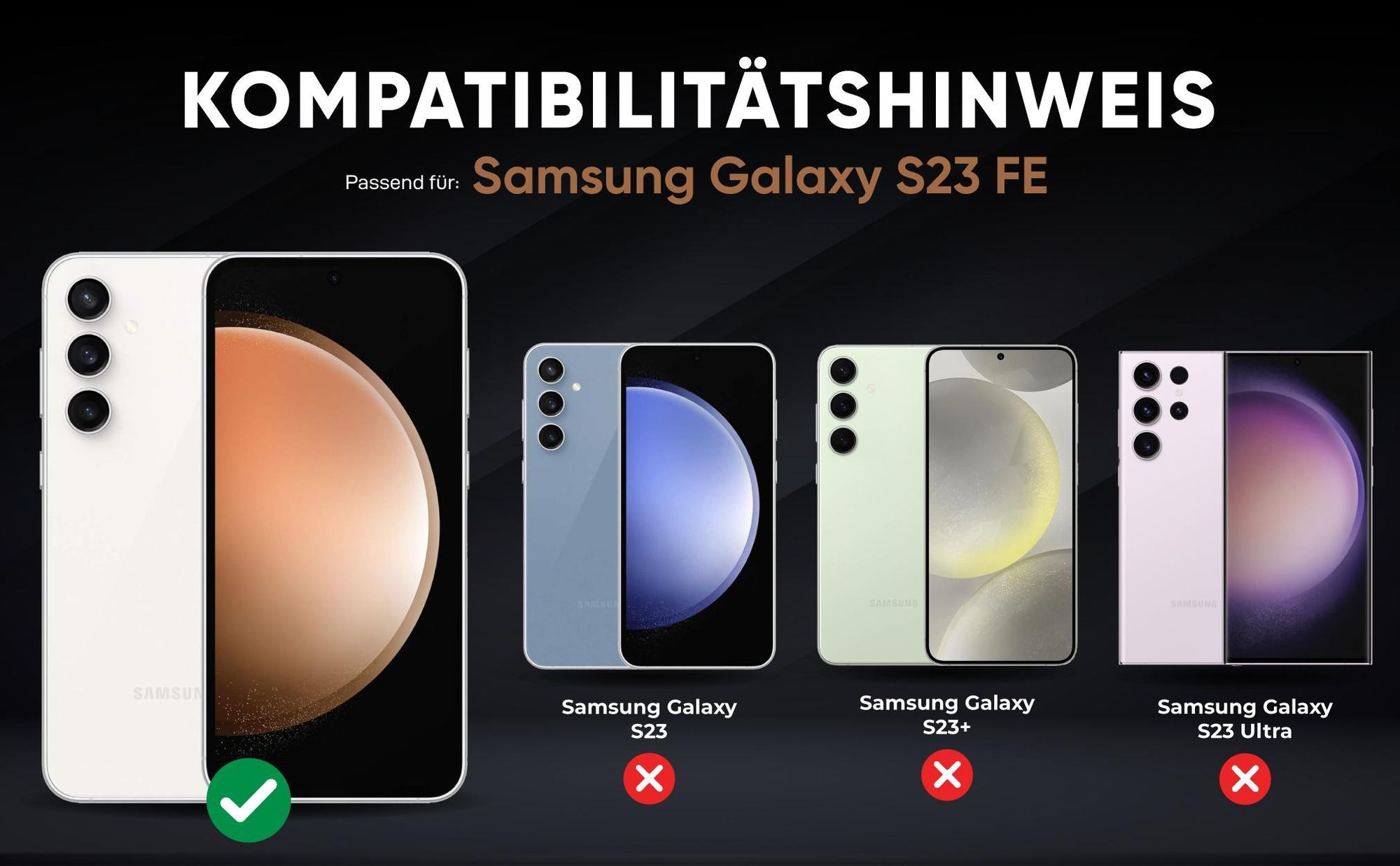 Kompatibilitätshinweise Hülle für Samsung Galaxy S23 FE