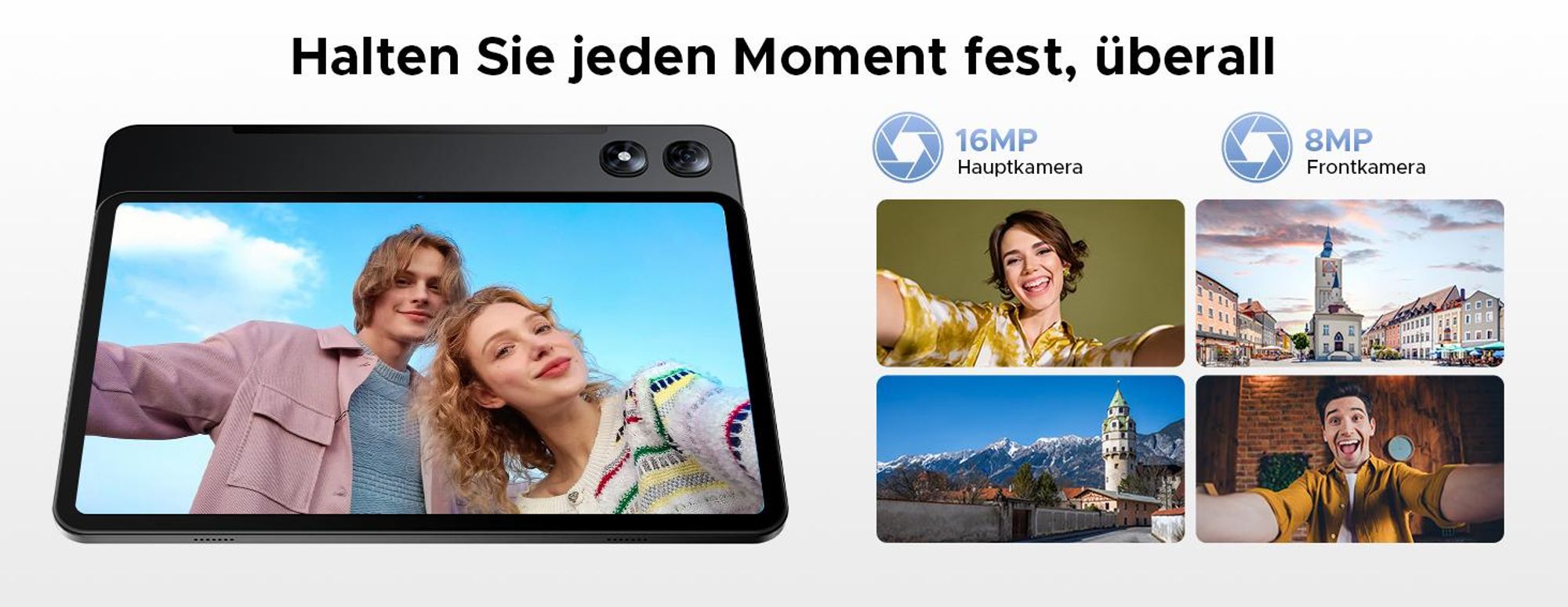 P13 Pro 4G LTE Dual-SIM Tablet Android 16, 13.4" 2.4K+120Hz, 48GB(12+36)RAM+256GB ROM(2TB TF),12000mAh,Widevine L1,Gemini AI–mit Tastatur,Maus,Stift