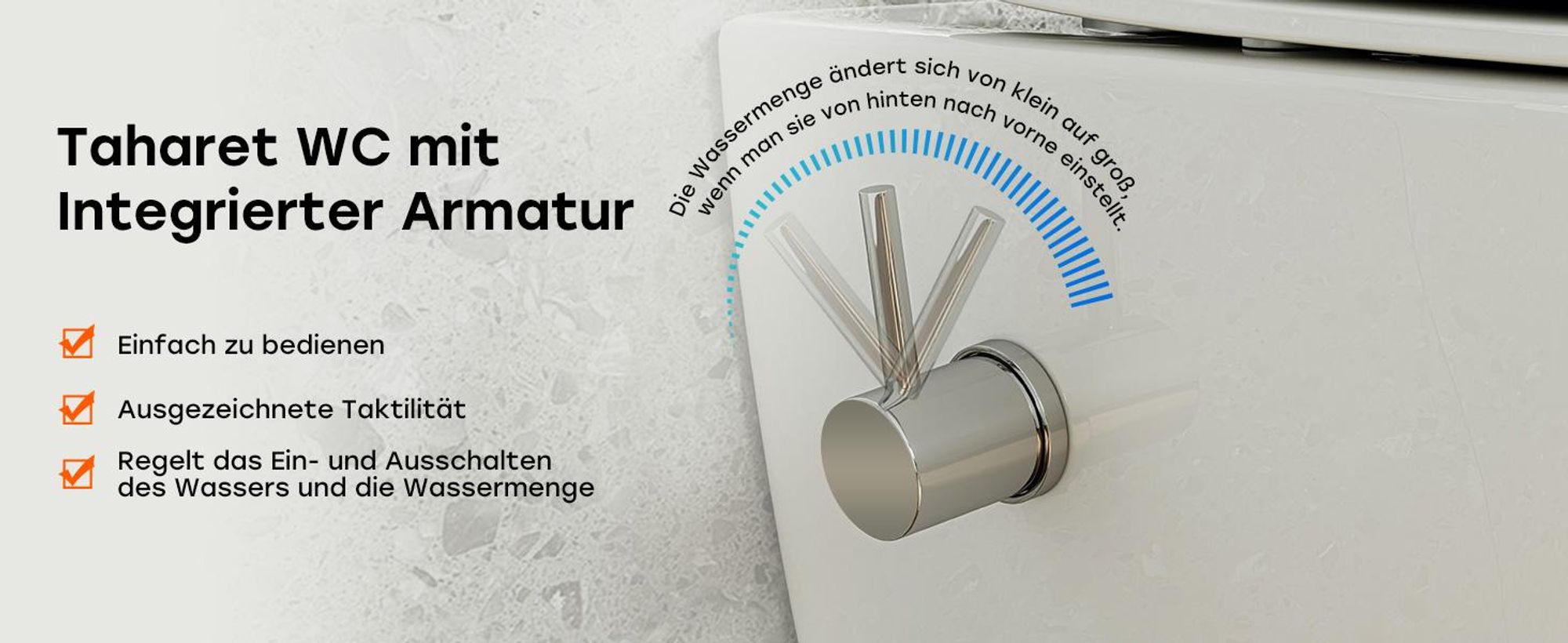 Taharet WC mit Integrierter Armatur