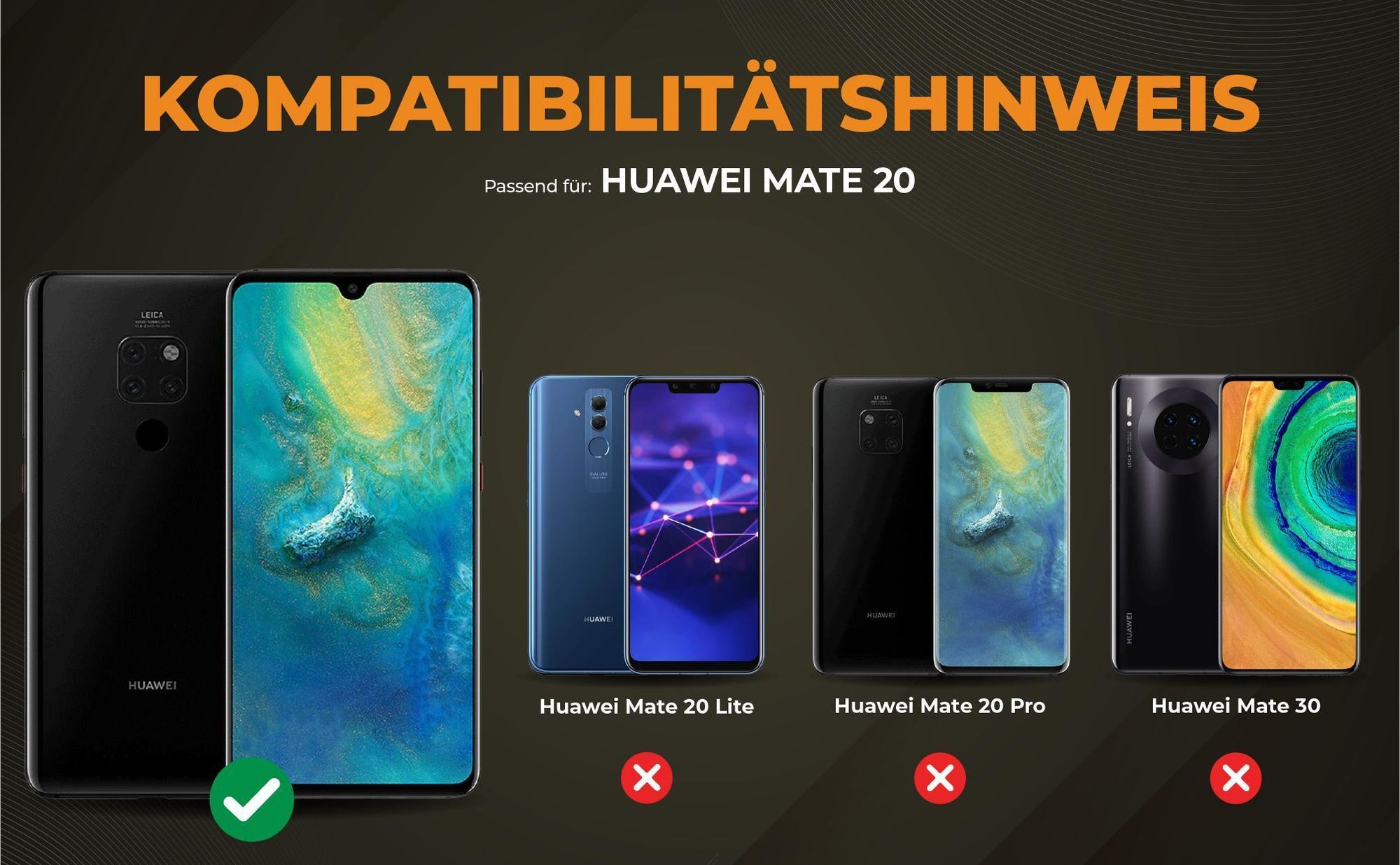 Kompatibilitätshinweise Hülle für Huawei Mate 20