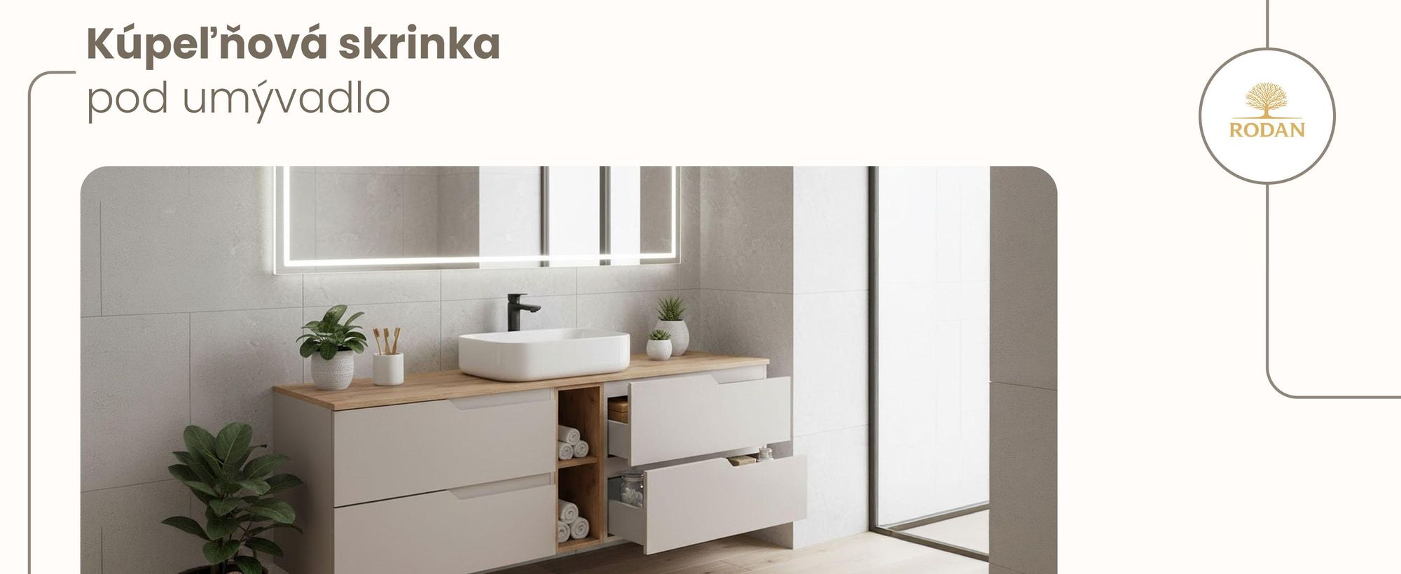RODAN, moderná skrinka pod umývadlo, skrinka do kúpeľne, kúpeľňový nábytok, kúpeľňová skrinka