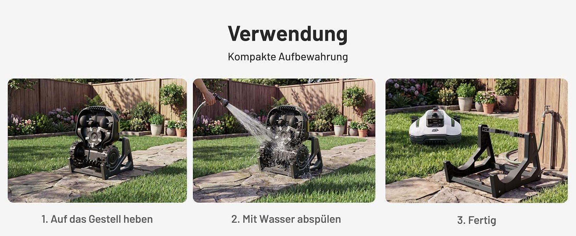 Mammotion Reinigungsständer für Rasenmäher, Waschständer für Mähroboter, Reinigungs- und Wartungsständer, für LUBA / LUBA Mini / YUKA Mini