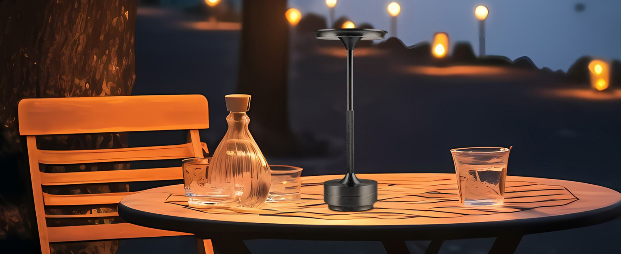 Kabellose Dimmbare LED Akku Tischleuchte Touch Tischlampe Lampe Wohnzimmer Nachttischlampen Dreifarbiges Licht Schwarz